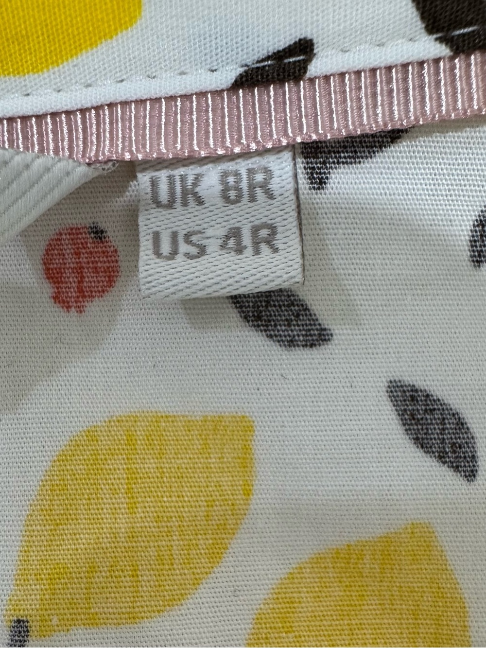 Boden Shirt Dress Size 4R White Lemon Print Anastasia Button Down Belt Like New - Picture 9 of 9